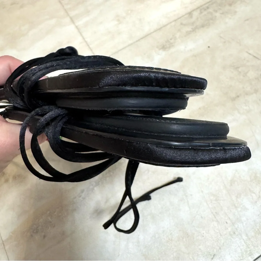 ZARA Black and Red Cherry Embellished Tie Up Sandals (EU 39) - Picture 6 of 7